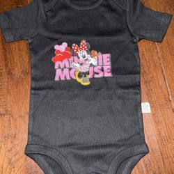 New Disney Minnie Mouse Infant Girl Bodysuit/Onesie Size 9 Months 