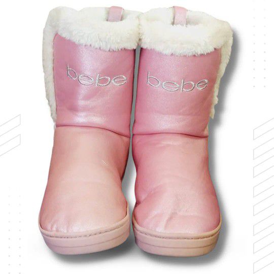 Bebe | Girls Faux-Fur Slip On Cozy Boots | Size 13 | Pink | Shoes | Kids |