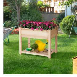 Wooden Raised Garden Bed Elevated Planter Box