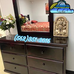 Cherry Six Drawer With Mirror New Tocador Cama Cajonera Nueva 
