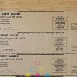 Genuine Ricoh IM C6000 Cyan Magenta and Yellow Toners - NEW