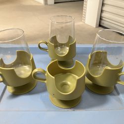 Vintage Glad-Snap By Corning Glassware Drinking Cups