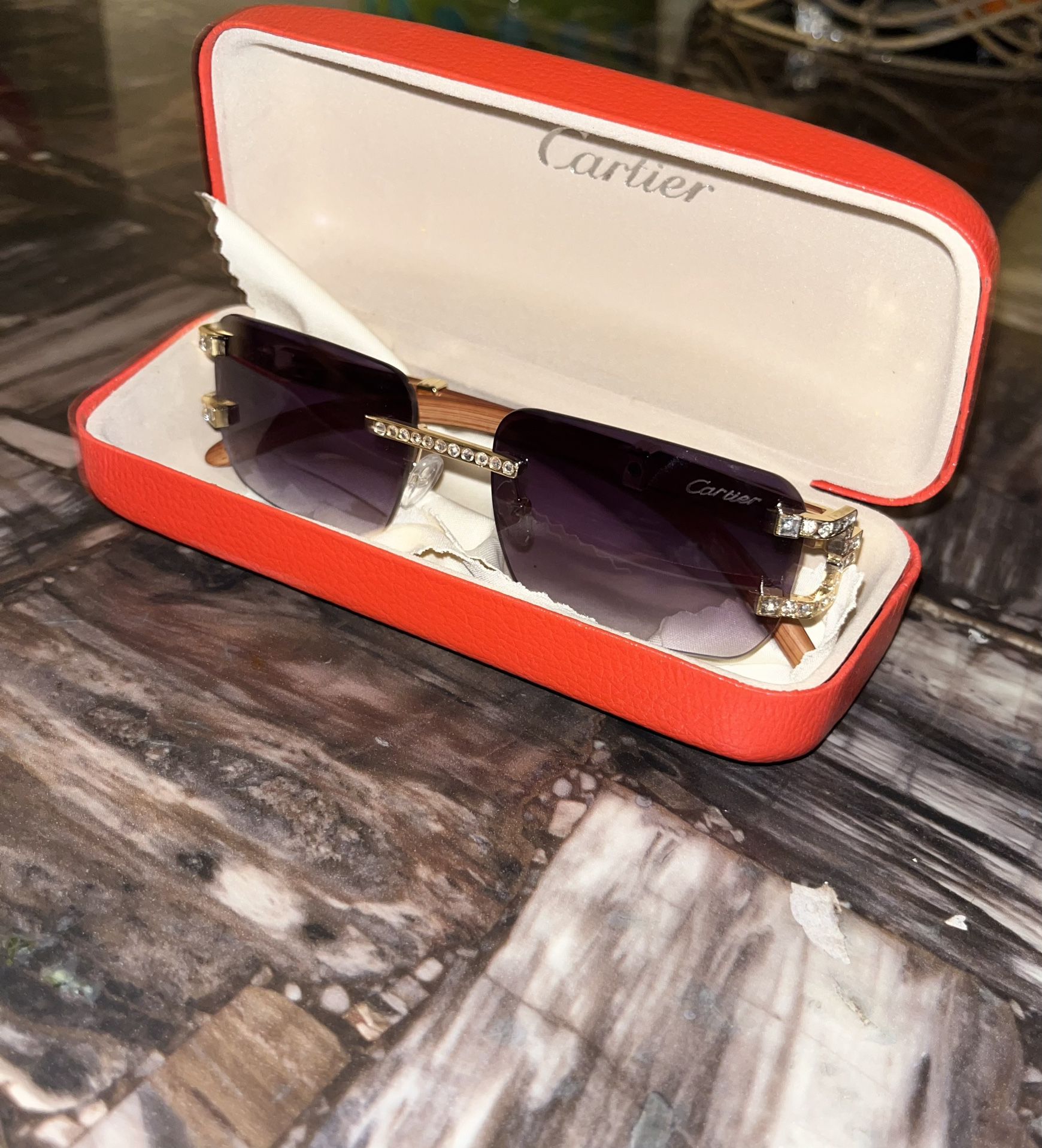Cartier sunglasses wooden frame