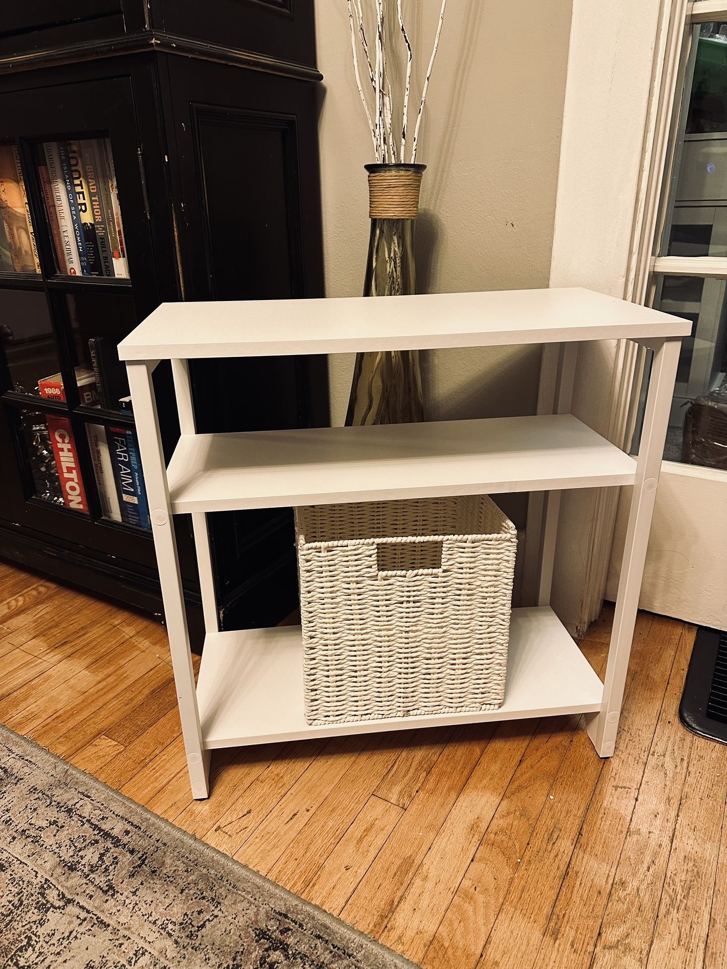 White Side Table With Basket