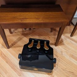 Piano Pedal Extenders Bench for Kids, Height Adjustable with 3 Pedal, Black