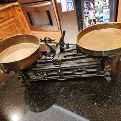 Vintage Counter Scale Brass & Cast Iron $75