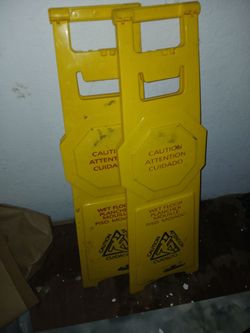 Yellow Wet Floor Caution Signs – Set of 2