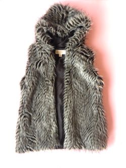 Michael Kors faux fur vest with hood