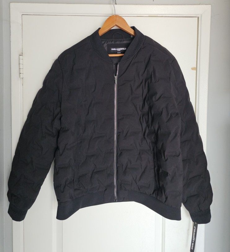  Karl Lagerfeld Paris Men's Heat Sealed Quilted Bomber Jacket XL 