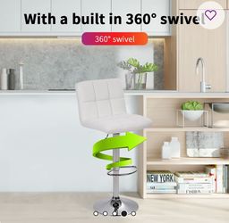 Bar Stools Set of 4, Modern Adjustable Kitchen Island Chairs with Back, 300 lbs Capacity PU Leather Swivel Counter