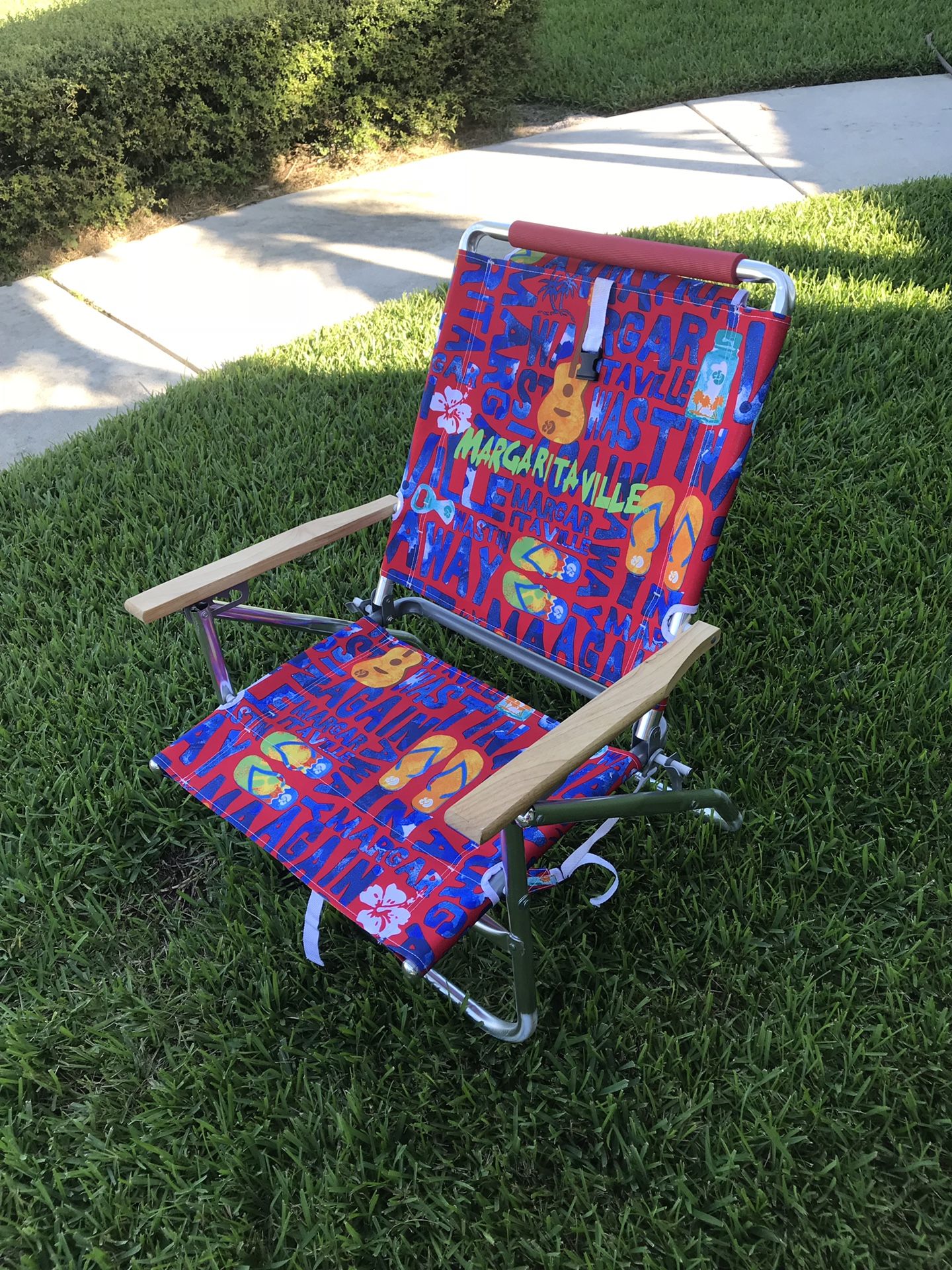 Margaritaville beach chair with cooler pouch