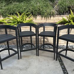 Set Of 4 Restoration Hardware 'Balmain' Counter-height Chairs
