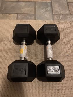 BRAND NEW Cap Hex 30lb dumbbells set weights Rubber Coated