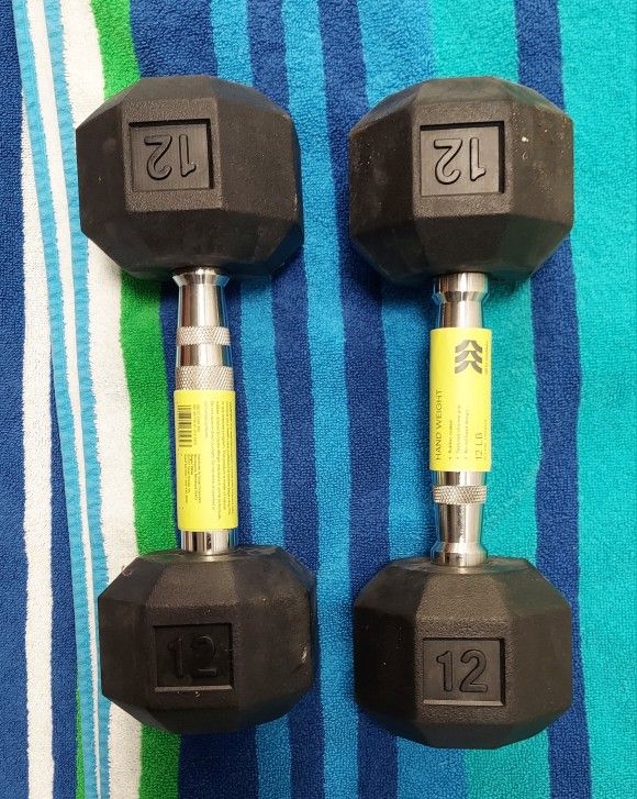 20$ 12 lbs Workout Dumb Bells Brand New