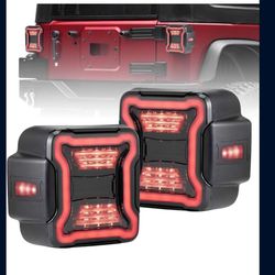 FIERYRED LED Tail Lights Compatible with 2018-2023 Jeep Wrangler JL Brake Reverse Light Rear Back Up Lights Daytime Running Lamps