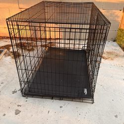 30”x30”x48” Dog Kennel With Two Doors And Black Tray