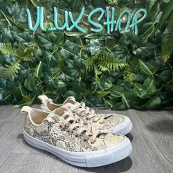 Converse Chuck All Star Lift 555213C Snakeskin Low Women’s Leather Shoe - Size 7