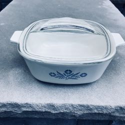 Corning Ware Blue Cornflower Pyroceram Casserole And Original Lid