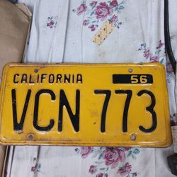 1956 CALIFORNIA LICENSE PLATE