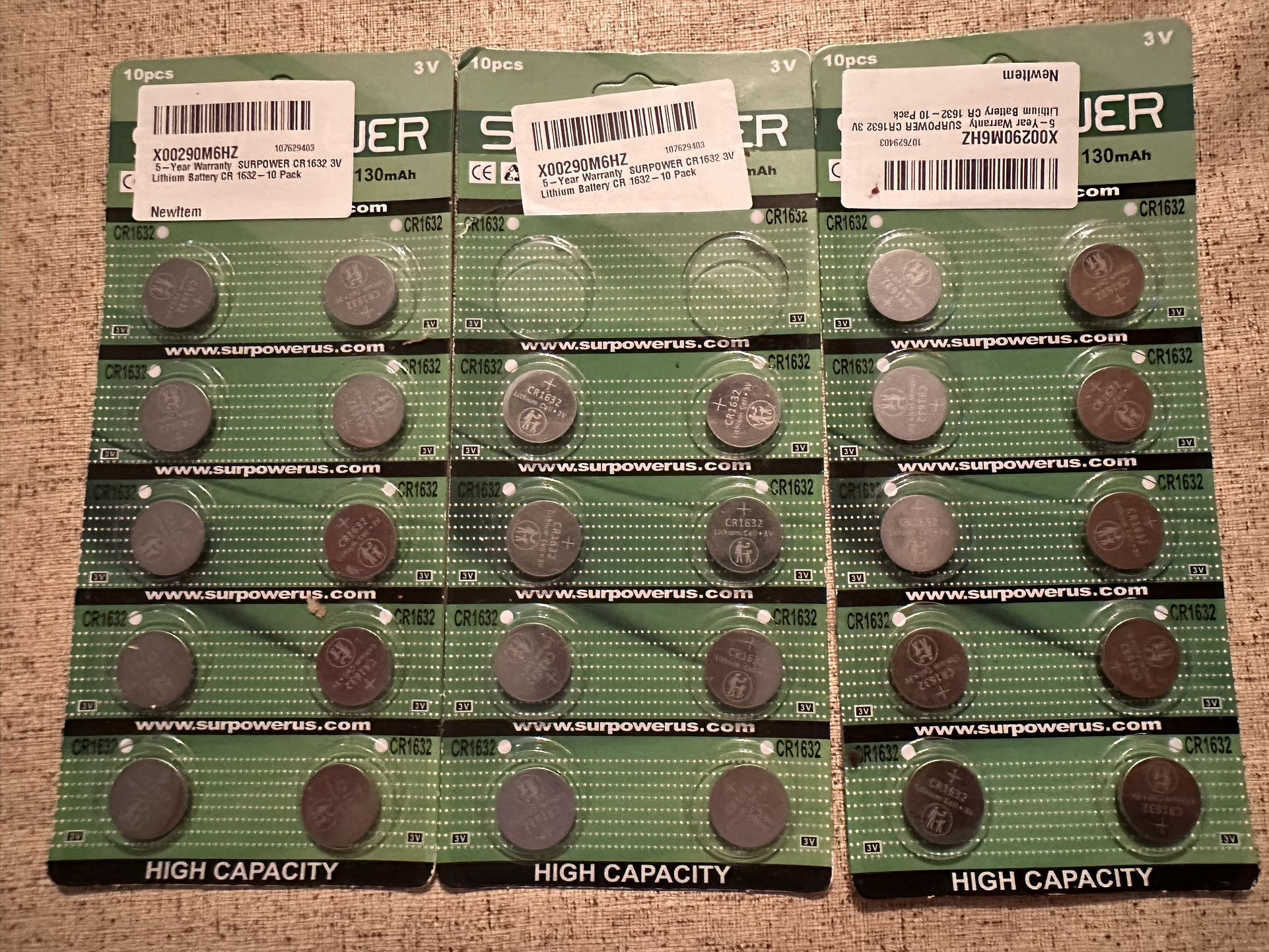 CR 1632 Lithium Batteries 3V
