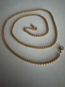 NEW 22"-24" Gold Wheat Chain 2.7mm Stainless Steel Gold Plated