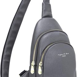 brand new INICAT Crossbody Sling Bags Fanny Packs Purses Chest Bag gray 