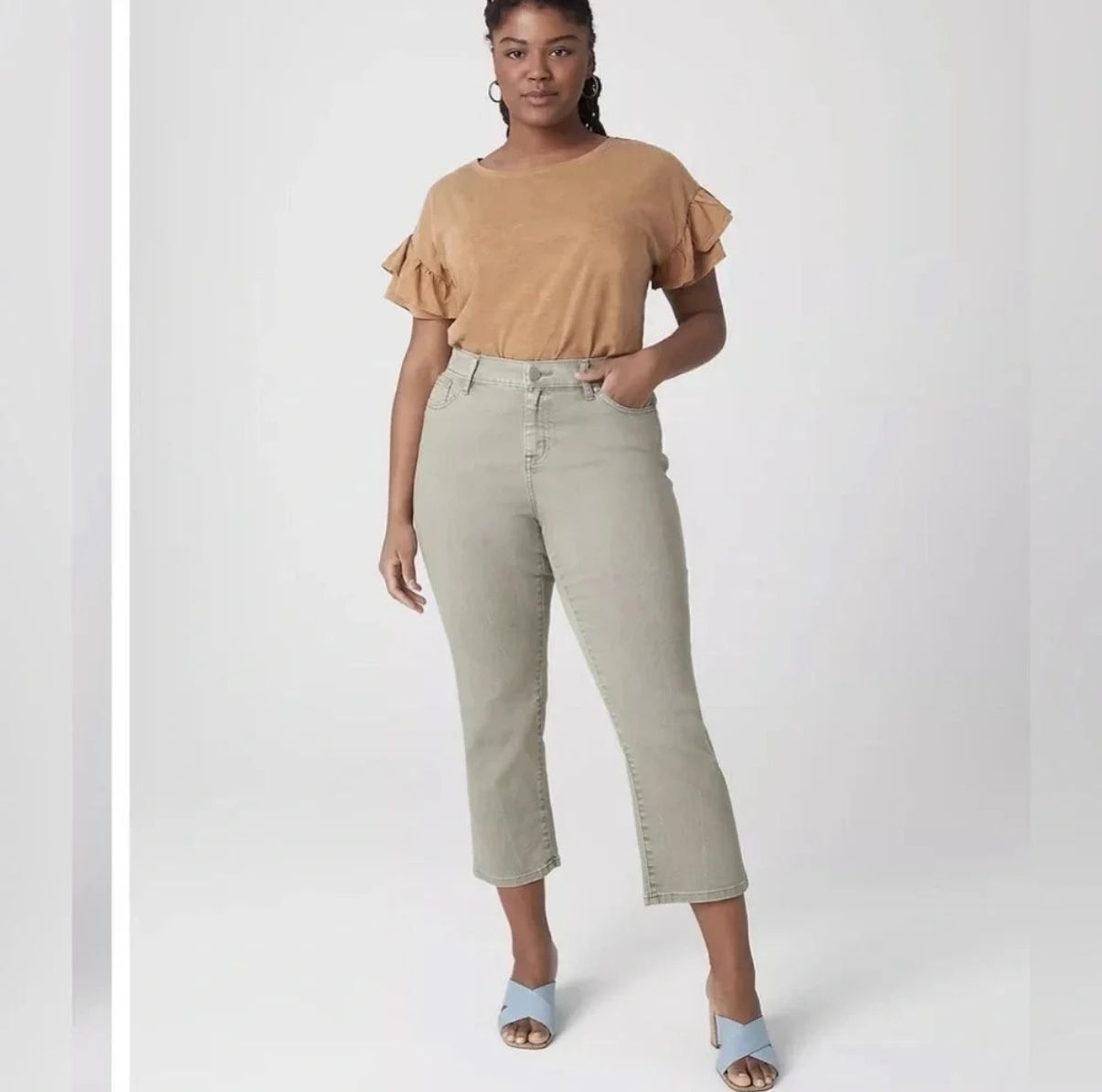 Lane Bryant Gray Cropped Jeans - Size 16