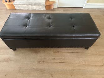 Faux Leather Storage Bench