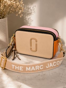 Marc Jacobs Snapshot Colorblock Crossbody Bag Blush Pink Beige Orange