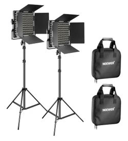 Brand New NEEWER 660 Bi-Color LED Video Light Kit with 2 Light Stands