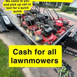Need Cash For Your Lawnmower Call Me