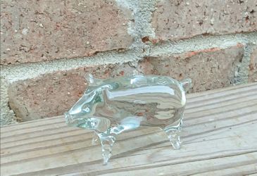 Small Glass Pig Figurine