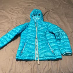 Blue Girl Snow Jacket Size L 14/16 (Water resistant)