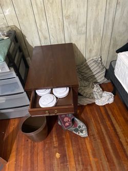 Wood Nightstand with Drawer