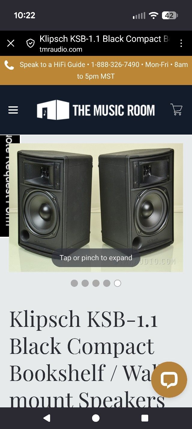 Klipsch KSB 1.1 Two-way Bookshelf Wall Mount Speakers