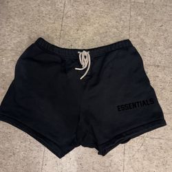 black womens ESSENTIALS FEAR OF GOD shorts