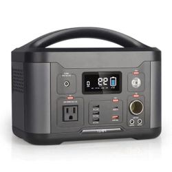 Portable Power Station, 501Wh Solar Generator, 500W (Peak 1000W) AC Outlet/DC/QC3.0 USB/Type-C, Quiet Backup Battery Power Supply for CPAP Camping Out
