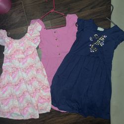 Set Of 3 Dresses - Kids Sz 8/10 Brand New 