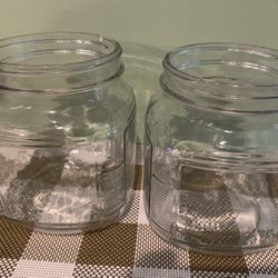 Set Of Two Thick Glass Storage Containers, No Lids, 