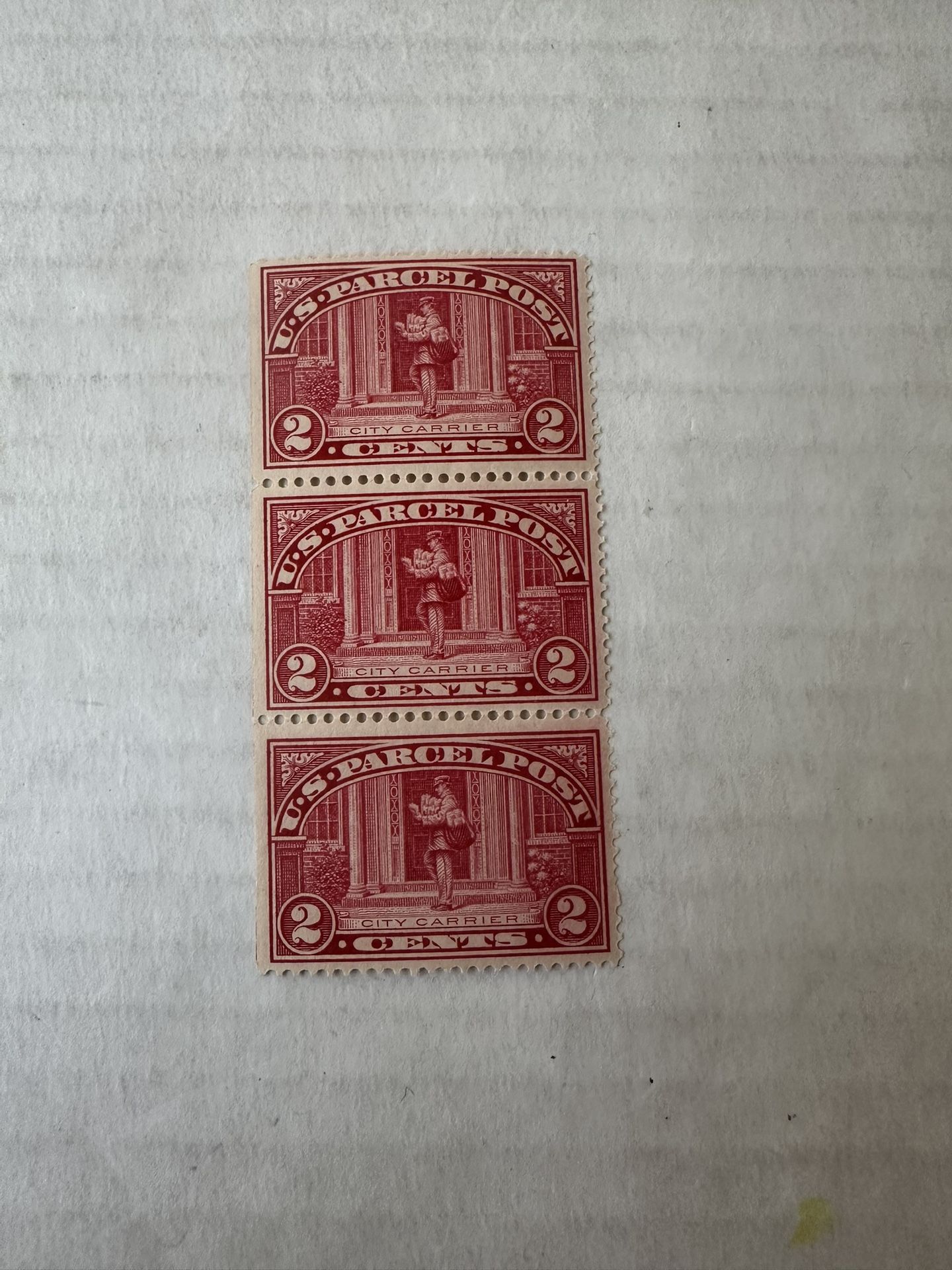 United States Parcel Post Q2 Strip Of 3 Stamps MNH