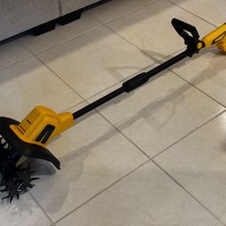 Cordless Tiller Cultivator Compatible with Dewalt 20V Battery(Tool Only), 9-Inch Tilling Width, 6.6-Inch Depth 360RPM Electric Brushless Tiller Garden