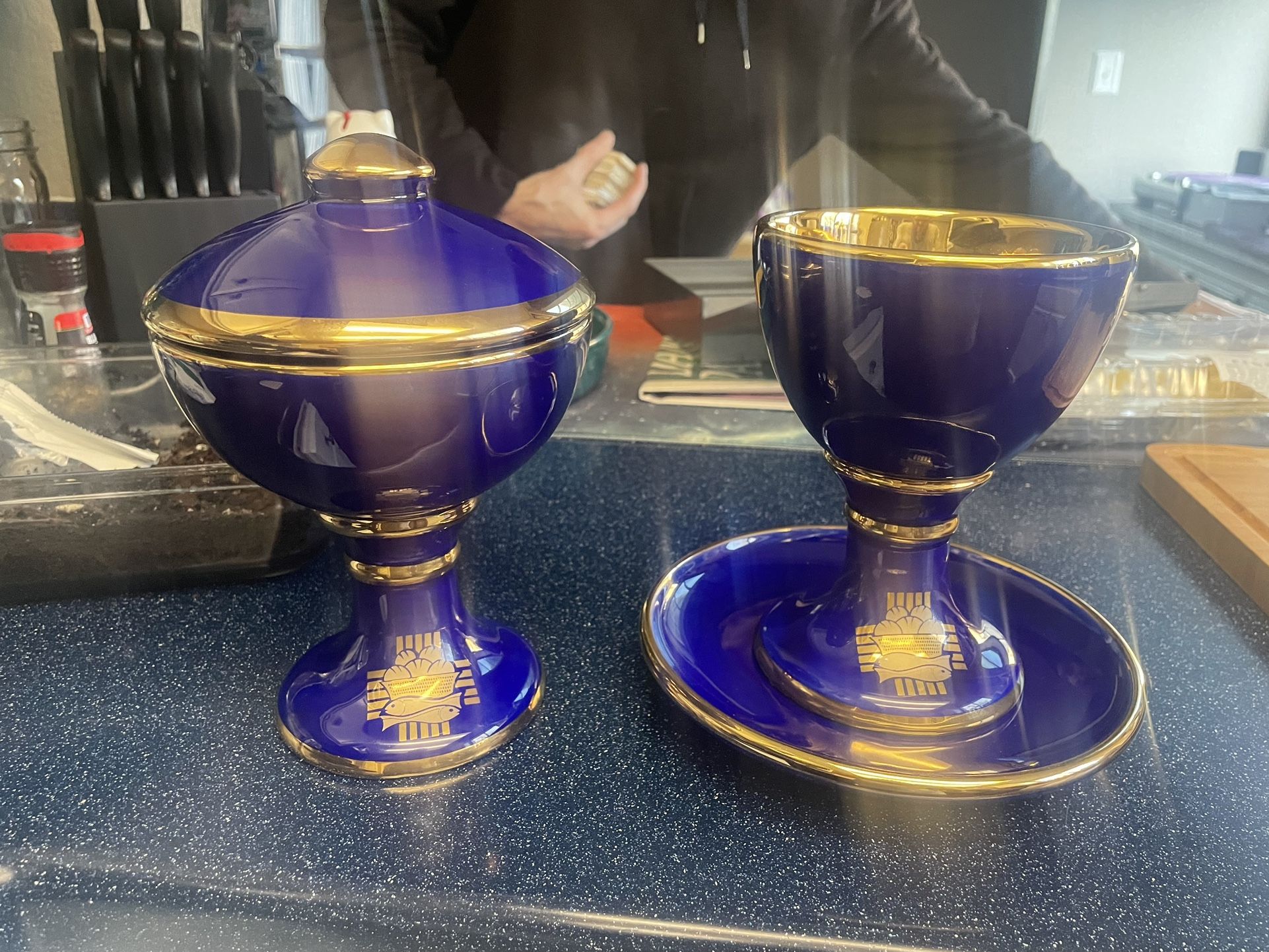 Liturgical Vessel Set - Chalice, Plate and Ciborium