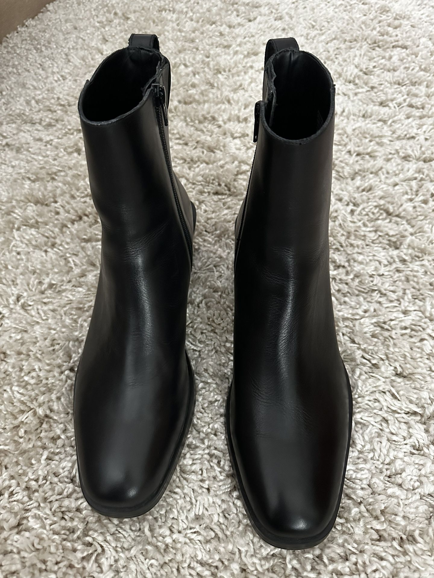 Steve Madden RICHIE BLACK LEATHER BOOTS - Men’s 10