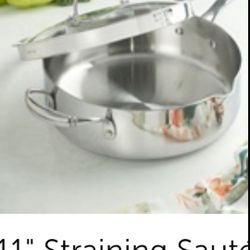 SARTEN DE 11" DE ACERO INOXIDABLE TRI PLY PRINCESS HOUSE CON TAPA COLADORA 🌾 🌻 