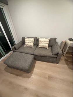 Comfy fairly new couch and ottoman