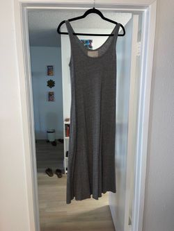 Grey small maxi long t-shirt dress