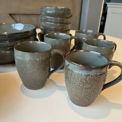 Plates, Bowls, Mugs, and Pitcher
