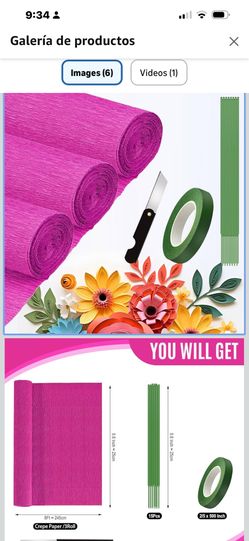 para los pétalos.  Viene con tallos de alambre verde y cinta floral verde para el ensamblaje.  Este kit es ideal para realizar proyectos de bricolaje 