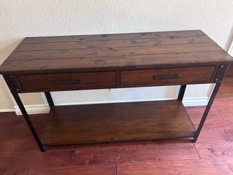 Distressed Dark Wood Table