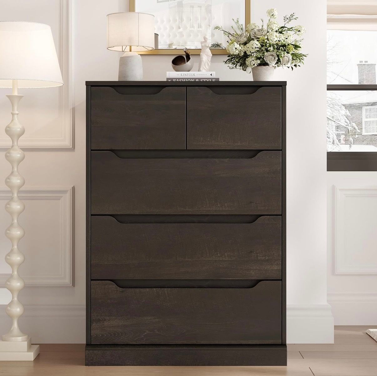 5 Drawer Dresser Dark Brown HOS-PB-053